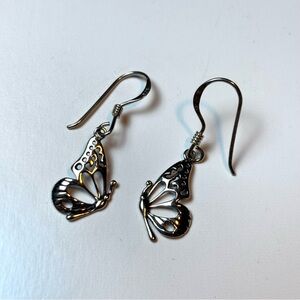 Vintage WTS Watson Signed Sterling Silver 925 Dangling Butterfly Earrings Gift